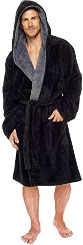 MICHAEL PAUL Men's Hooded and Non Hooded Soft Plain Dressing Gown