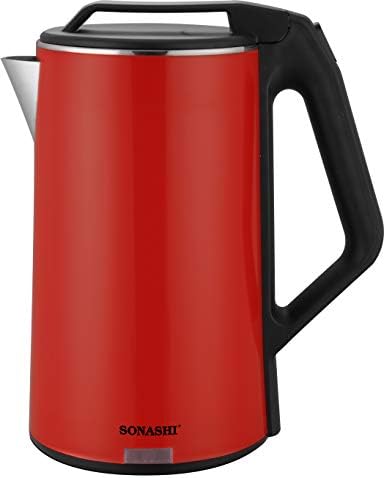 Sonashi Liter Stainless Steel Cordless Kettle Red SKT-1803