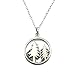 Sterling Silver Tree and Mountain Pendant Necklace, 18