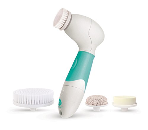 Pursonic Advanced Facial And Body Cleansing Brush, Includes Facial Brush, Body Brush, Pumice Stone And Sponge Brush (aqua)