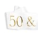 50 and Fabulous Sash, 50th Birthday Sash Fabulous 50 Sash Birthday Party Favors, Supplies and Decorations (White/Gold)