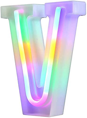 Nordstylee Light Up LED Letters Lights,Neon Letters Night Lights for Wall, Birthday Party, Christmas, Wedding Decoration-Colorful Letters (V) — image 1