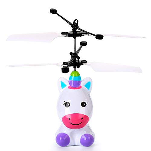 Aobiny Flying Mini RC Infraed Induction The Robot Flashing Light Toys for 6 Year Old Boys Girls Kids ,Mini Remote Controlled Robot for Birthday Holiday Xmas Gift (B)