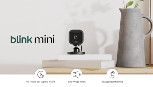 Blink Mini – Kompakte, smarte Plug-in-Überwachungskamera für innen, 1080p-HD-Video, Nachtsicht, Zwei-Wege-Audio, Bewegungserfassung; einfache Einrichtung, funktioniert mit Alexa – 1 Kamera (schwarz) 6