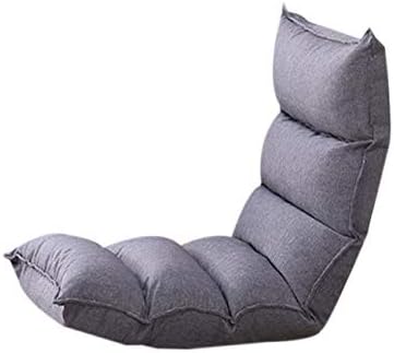KRUIHAN Portable Foldable Chaise Lounge Sofa - Floor Chair Single Furniture Living Room Bedroom Adjustable Bed Lazy Tatami Mat Gray