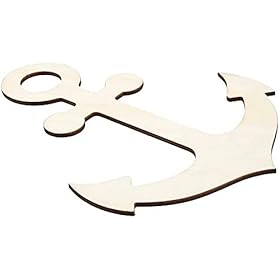 12 Pack Unfinished Wooden Anchors for Crafts, Nautical Wood Cutouts for DIY Projects, Home Decor (11.6 x 8.8 Inches) 31JZUDqalbS