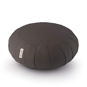Basaho CLASSIC Zafu Meditation Cushion | Organic Cotton (GOTS Certified) | Buckwheat Hulls | Removable Washable Cover