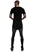 JC DISTRO Mens Hipster Hip Hop Cotton Elong Round Scallop Hemline Tshirt Black X Large