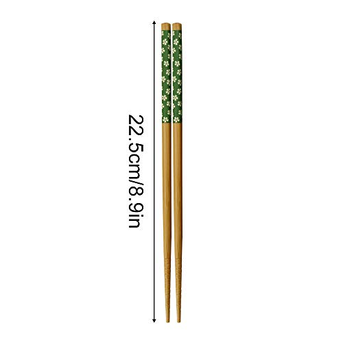 Chopsticks Reusable,Natural Bamboo Chopsticks 5 Pairs Gift Set,Nice Chopsticks for Family,Hotel,Restaurant,Hot Pot,Noodles,Sushi - Thumbnail 6