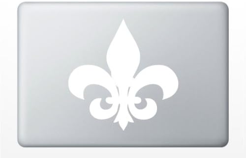 Fleur De Lis Laptop Decal | Car Vinyl Sticker (White)