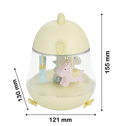 iEGrow Carousel Music Box, Touch Sensor LED Night Lights with USB Charging, 7 Color Gradient Lamp, Musical Toys Gifts for Kids, Baby, Birthday,Wedding (Yellow)