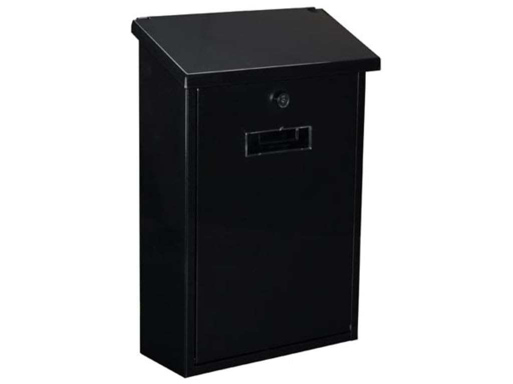 TOOLLAND BG10002 RIO Letter Box, Length 40 cm Height 27 cm x 11 cm, Black