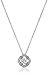 Platinum-Plated Sterling Silver Round-Cut Swarovski Zirconia Antique Framed Halo Pendant Necklace, 18