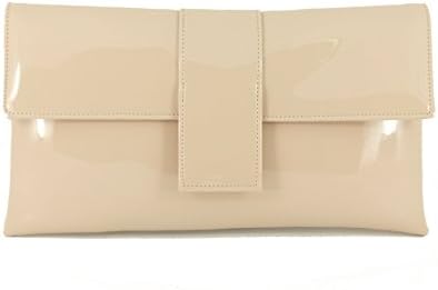 LONI Womens Elegant Patent Clutch Shoulder Bag Occasion Wedding Party Prom Purse