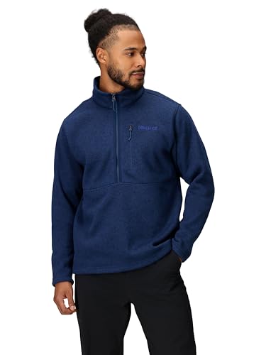 Marmot Men's Drop Line Fleece Half-Zip, Arctic Navy Heather, Small at Amazon