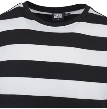 Herren Block Stripe Tee T-Shirt, Blk/Wht, Medium (Herstellergröße: M)