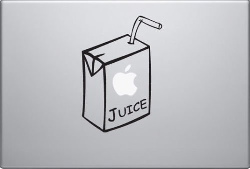 Apple Juice Vinyl Decal Sticker Skin for Apple MacBook Pro Air Mac iPad, Die cut vinyl decal for windows, cars, trucks, tool boxes, laptops, MacBook - virtually any hard, smooth surface