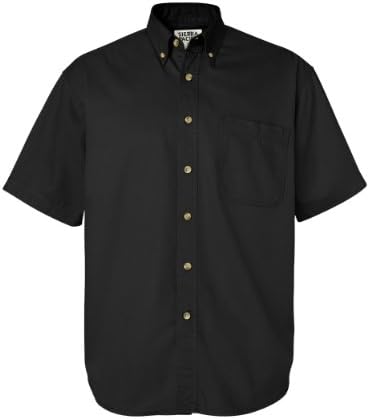 Sierra Pacific Men's Short Sleeve Twill Shirt, Black, X-Large
