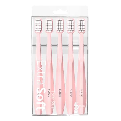 SUREE Extra Soft Manual Toothbrushes for Adults