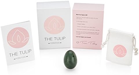 The Tulip - Premium Untreated Canadian Nephrite Jade Egg - Doctor Recommended for Pelvic Floor Exercises, Bladder Control, and Sexual Wellness for Women: Beginners and Advanced - Instructions Included