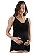 iloveSIA 2PACK Maternity Tops, 7027 Nursing Tank Tops, Breastfeeding Camisole Built-in Nursing Bras Black+Navy Blue Size 3XL