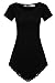 Meaneor Women's Lace Hem Shirts Asymmetrical Round Neck Short Sleeve Tunic Dress Top