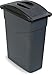 Carlisle FoodService Products Trimline Rectangular Waste Container with Handles, Polyethylene, 15 Gallons, Gray