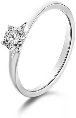 Anyeda Ring Pendant Women 18K Gold Ring Diamond Round