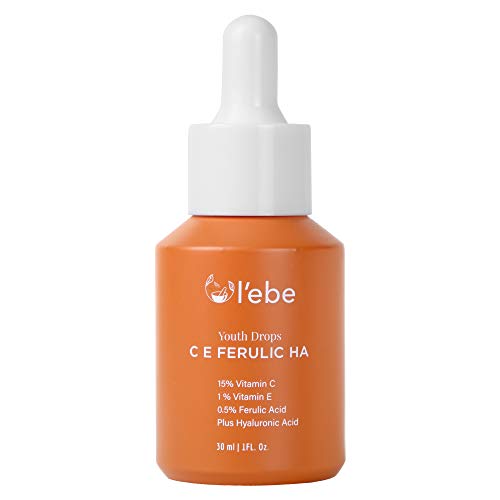 15 Pure Vitamin C + B E Ferulic Hyaluronic Acid Face Serum Antioxidant & Antiaging Reduce