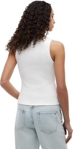 Femme Tjw Essential Rib Tank Ext Dw0dw20673 Autres T-Shirts, White (Ecru), S EU