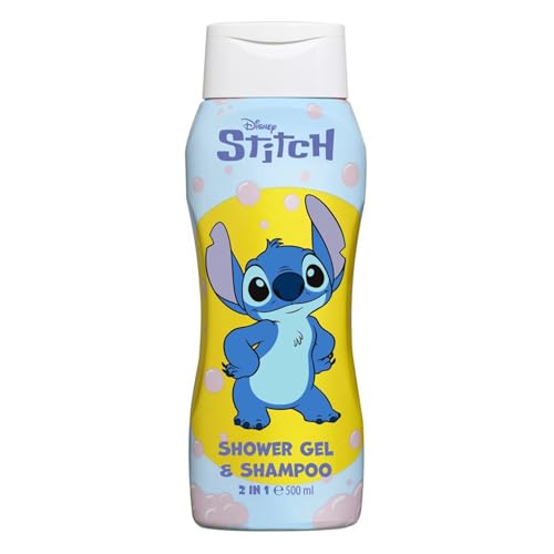 Disney Stitch 2-in-1 Kids Shampoo & Body Wash – 500ml | Kids Shower Gel | Natural, Vegan, Paraben-Free, Dermatologically Tested | Gentle, Nourishing & Moisturising Head-to-Toe Wash for Children