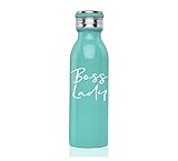 Boss Lady Water Bottle Stainless Mug Mint & White- Stainless Coffee Mug, Girl Boss Gift, Get It Girl