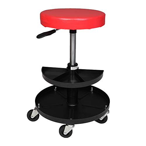 MOTOOS Adjustable Mechanics Creeper Seat Rolling Stool Pneumatic Chair