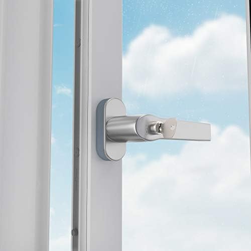 Schüco Silver Lockable Window Handle, Universal, 43 mm, Aluminium, Silver - Image 3