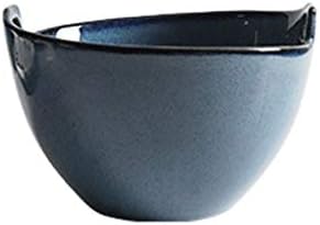 TCWDX Style Ramen Bowl Blue Ceramic Deep Soup Bowl Home Salad Bowl Big Bowl Creative Tableware