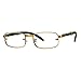 SA106 Art Nouveau Vintage Style Oval Metal Frame Eye Glasses Exposed Lens Yellow Gold