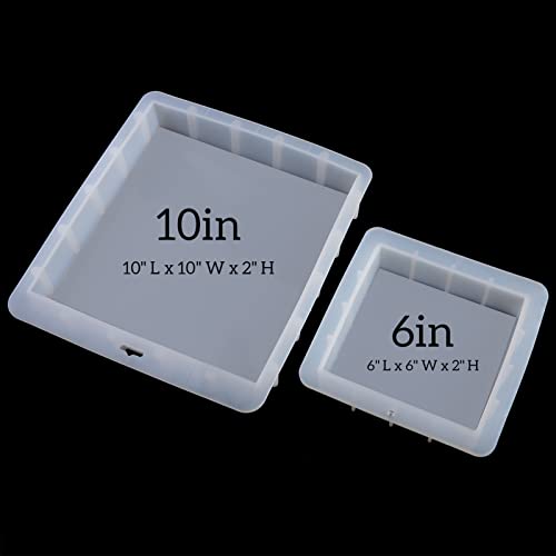 6 Inch Large Square Silicone Mold for Resin Art, Square Cube Soap