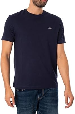 Herren Reg Shield T-Shirt T Shirt, Evening Blue, L EU