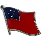 Samoa Flag Die-struck Metal Single Lapel Pin with Butterfly Clasp Closure