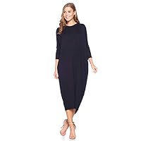 12 Ami Solid Long Sleeve Cover-Up Maxi Dress Black Medium