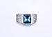 VNOX Mens Stainless Steel Blue Square CZ Cubic Zirconia Ring for Wedding Band Engagement,Size 11