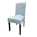 Gold Fortune Spandex Fabric Stretch Removable Washable Dining Room Chair Cover Protector Seat Slipcovers Set of 4 (Light Blue)