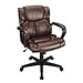 Brenton Studio(R) Briessa Mid-Back Vinyl Chair, Brown/Black