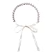 Crystal Rhinestone Wedding Bridal Rose Gold Headband Hair Hairpiece with Ivory Ribbon