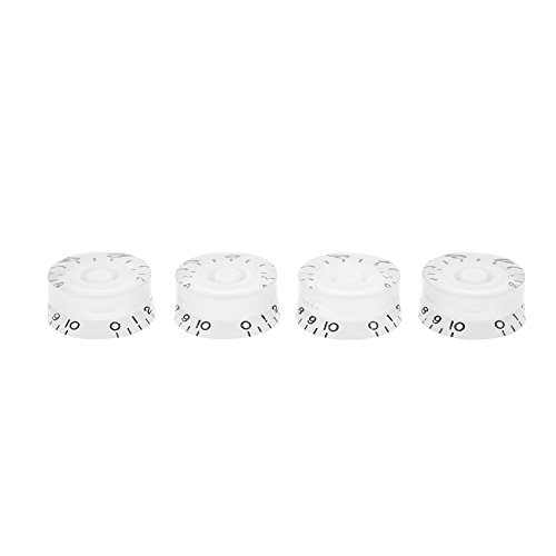 Guitar Tone Knob 4pcs Electric Guitar Volume Knobs Shaft Bass Tone Control for Musical Instrument Parts(White)