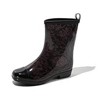 MleNR Rain Boots Ladies Fashion Rain Boots Female Adult Rubber Shoes Non-Slip Water Shoes Waterproof Boots (Color : Brown, Size : 37)