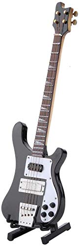 Miniature Bass, Mini Wooden Bass Instrument Model with Stand and Case for Home Office Desk Decor Holiday Birthday Gift