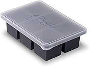 W&P Cup Cubes Silicone Freezer Tray with Lid, Charcoal, Makes 6 Perfect 1-Cup Portions, Freeze & Store