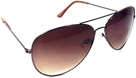 Bronze Pilot Aviator Sunglasses Brown Lenses