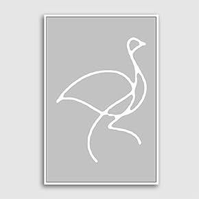 Framed Canvas Home Artwork Decoration Simple Stick Figure Canvas Wall Art for Living Room, Bedroom - 16x24 inches